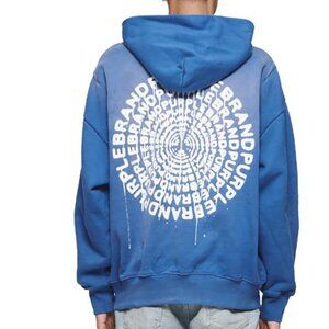 Purple Brand Concentric Logo Hoodie Blue Men's